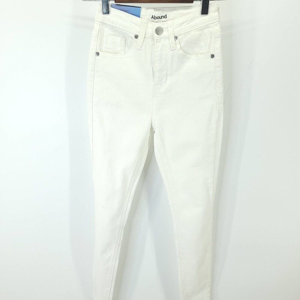 Abound Skinny Jeans Womens 24 Solid White Sustainable Denim Stretch High Rise